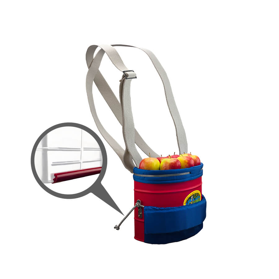 Picking-bucket-small-with-coating, strip, PA inside and cotton carrying strap