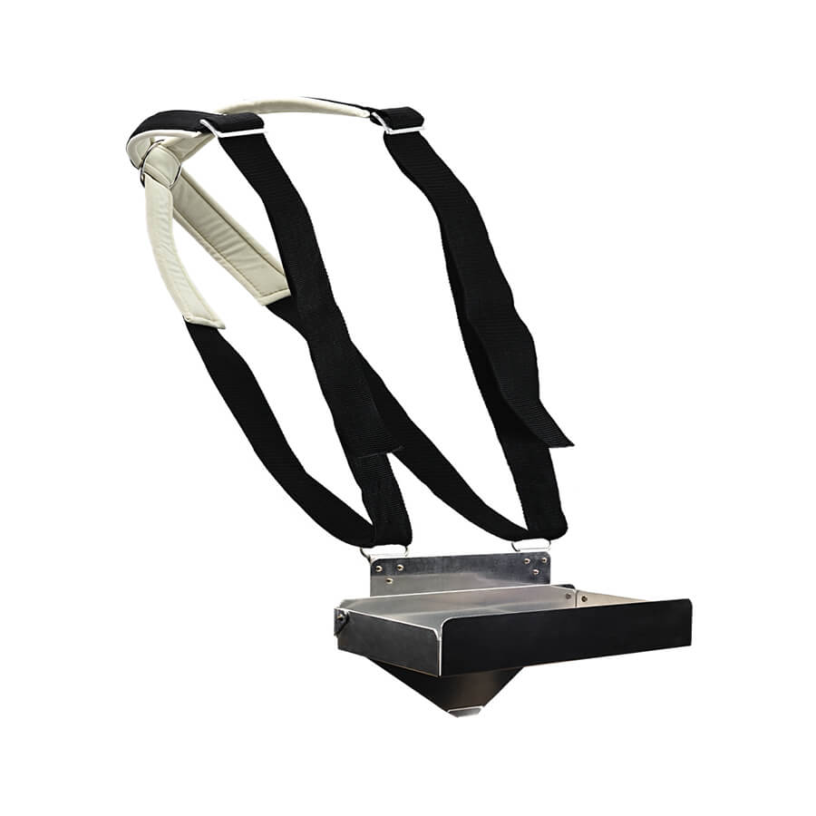 Berry harvest support with comfort carrying strap
