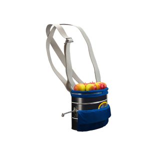 Picking bucket small with PVC and cotton carrying strap.