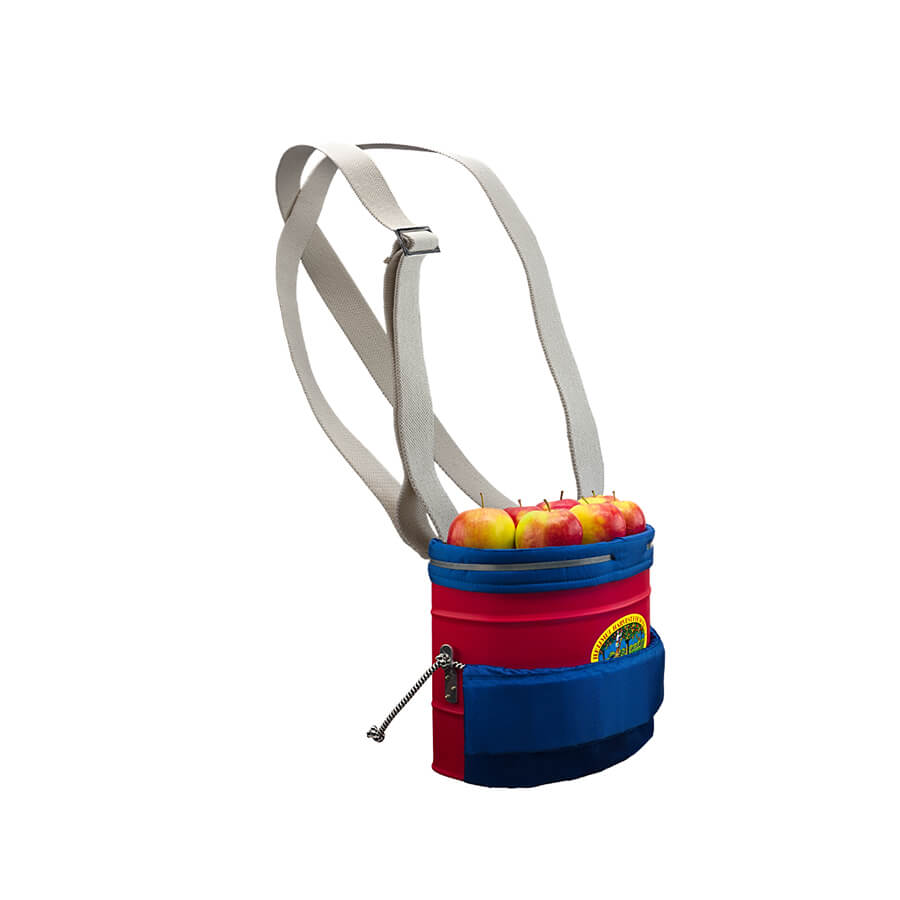 Picking bucket small with coating, PVC and cotton carrying strap