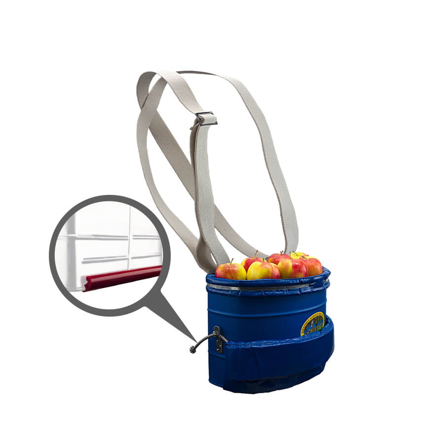 Picking bucket large with strip, pvc and cotton carrying strap
